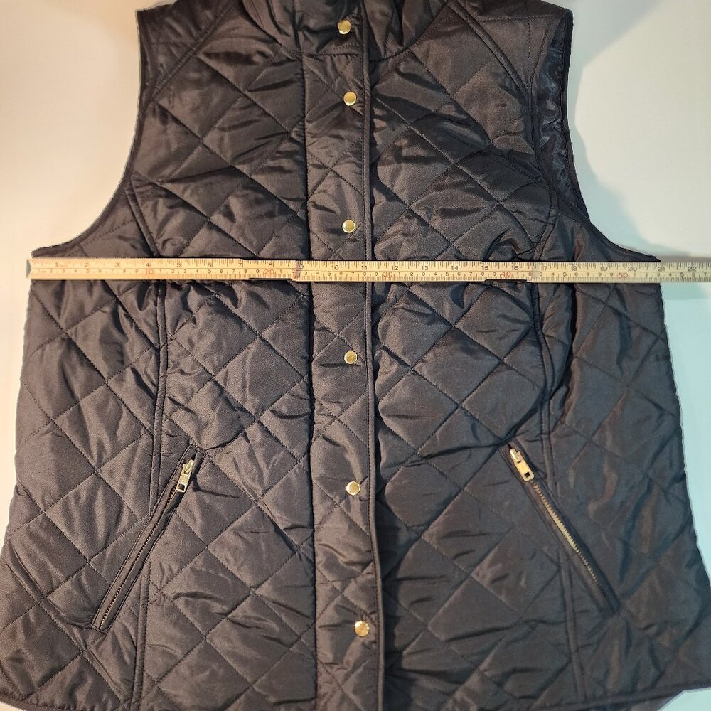 Crown & Ivy Women's Black Quilted Puffer Vest Size 1X - Picture 4 of 8